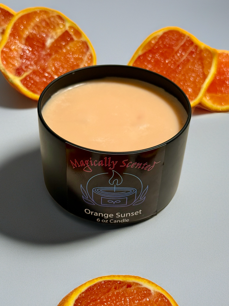 Orange Sunset Wickless Candle