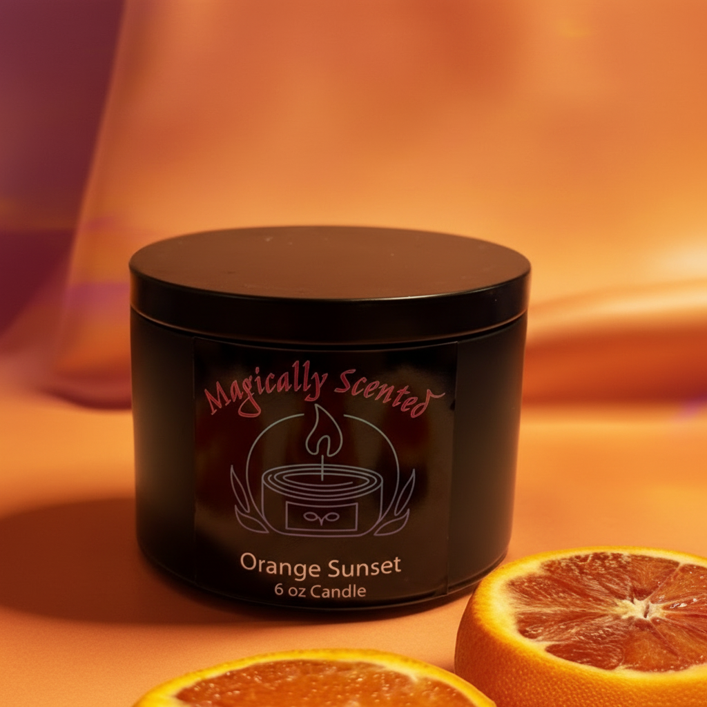 Orange Sunset Wickless Candle