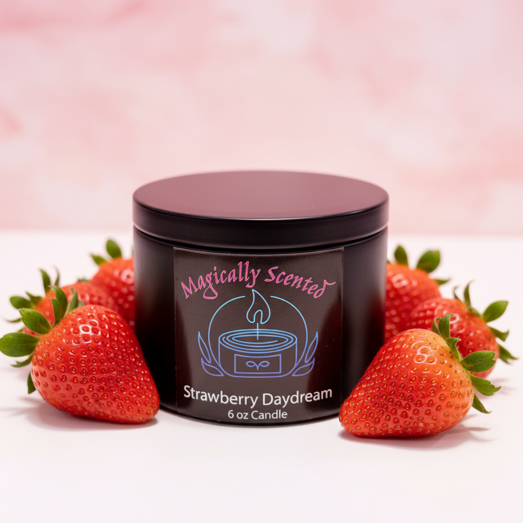 Strawberry Daydream Wickless Candle - With Strawberries
